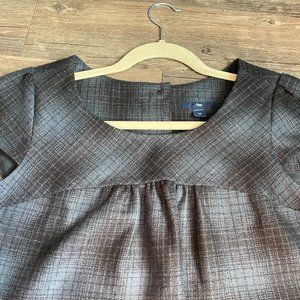 Gap Wool Plaid Dark Grey Shift Dress